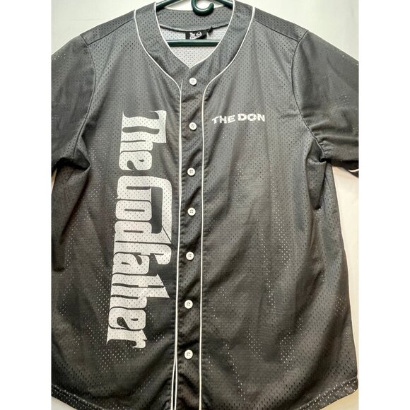 The Godfather baseball jersey shirt mens XL The Don button mesh gray - Picture 10 of 14